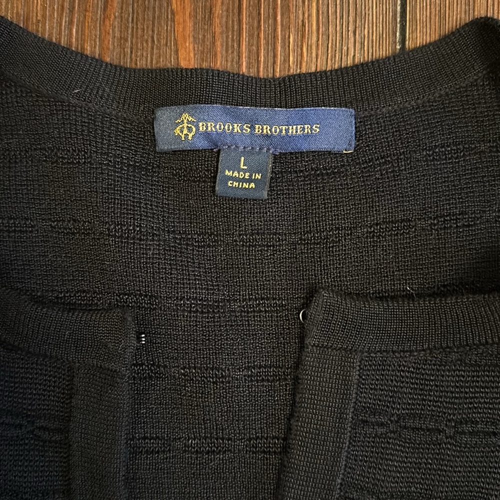 Brooks Brothers Hook and Eye Black Cardigan Sweater - Picture 2 of 8